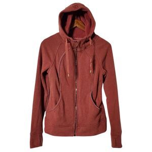 Lululemon Scuba Hoodie Plush Velour Jacket Size 6 Heathered Soft Cranberry 25946